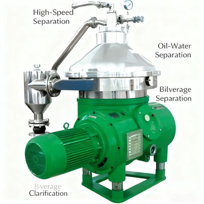 Centrifugadora automática de disco para separação contínua de fases sólidas e líquidas na indústria