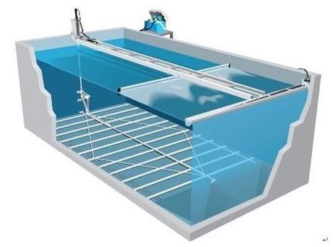 Reciprocando o raspador de lama inferior