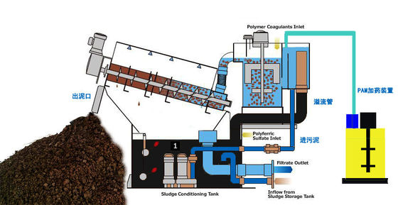 categoria industrial de secagem empilhada 100mm da máquina da lama do parafuso