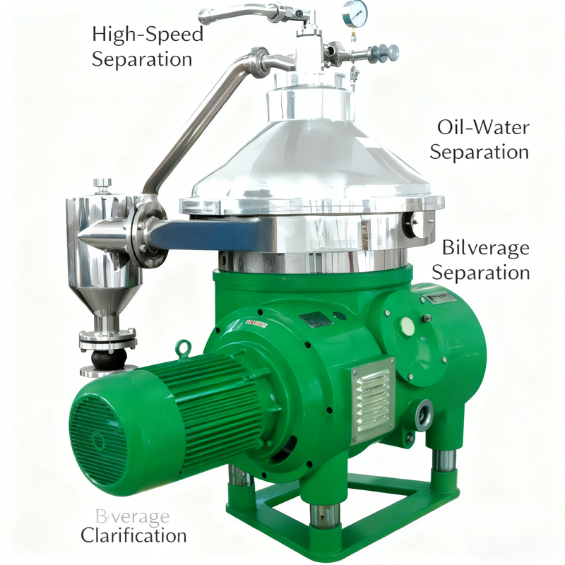 Centrifugadora automática de disco para separação contínua de fases sólidas e líquidas na indústria