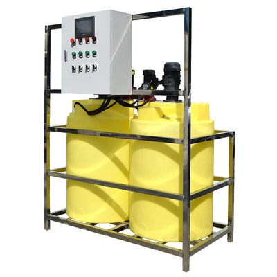 Sistema de dose automático líquido químico para o tratamento de águas residuais da planta de tingidura